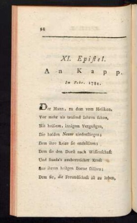 XI. Epistel - XX. Epistel