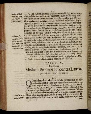 Caput V. Ostendens Modum Procedendi contra Lamias per viam accusationis.