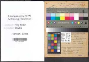 Entnazifizierung Erich Hansen , geb. 09.05.1920 (Einkaeufer)