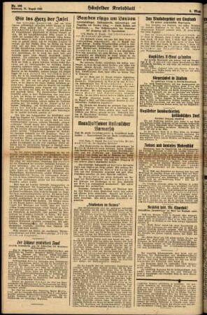 Zweite Ausgabe vom Mittwoch, den 21. August 1940.