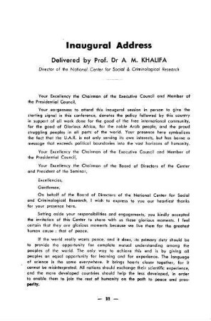 22-25, Inaugural Address