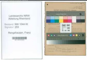 Entnazifizierung Franz Rengshausen , geb. 02.03.1894 (Gemeindevertreter)