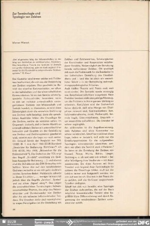 Zur Terminologie und Typologie von Zeichen : grafic design