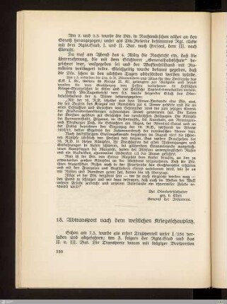 18. Abtransport nach dem westlichen Kriegsschauplatz
