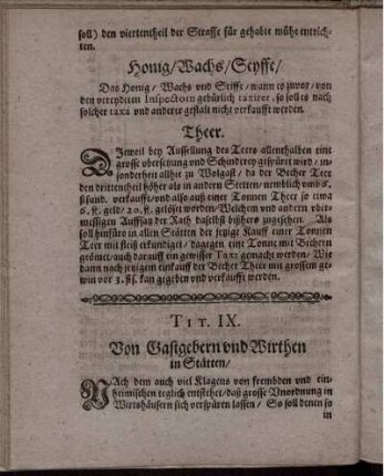 Tit. IX. Von Gastgebern und Wirthen in Stätten