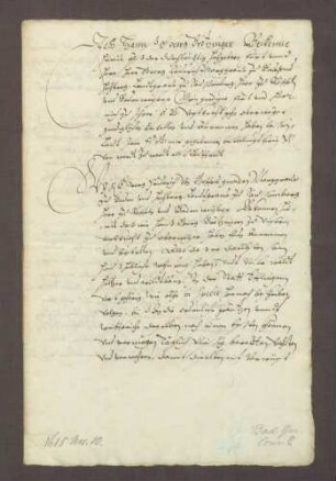 Revers des Hans Georg Brötzinger über seine, durch inserierte Urkunde des Markgrafen Georg Friedrich von Baden-Durlach erfolgte, Ernennung zum Forstknecht in Oberweier