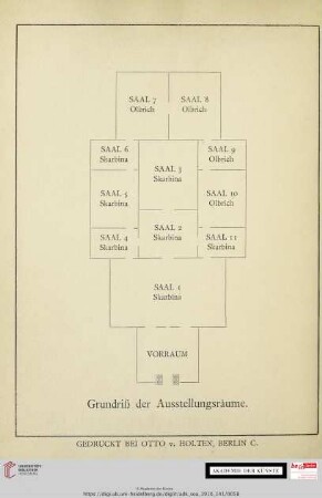 Grundriß der Ausstellungsräume