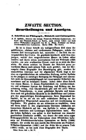 Beurtheilungen und Anzeigen : zweite Section