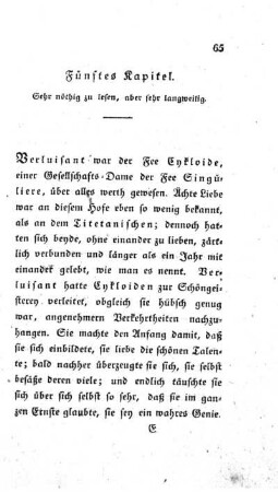 Fünftes Kapitel. Sehr nöthig zu lesen, aber sehr langweilig.