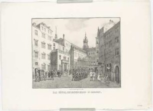 Königl. Residenzschloss in Dresden, Ansicht, 1840 : Das königl. Residenzschloss in Dresden. - Dresden : F. Hanfstaengl , 1840. - 1 Kunstbl. : Lithogr. , 34 x 27 cm