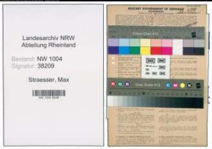 Entnazifizierung Max Straesser , geb. 01.11.1901 (Kaufmann)