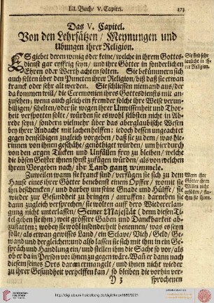III.V: Von den Lehrsaetzen/Meynungen und Ubungen ihrer Religion