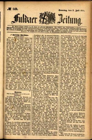 Ausgabe vom Sonntag, den 03. Juli 1881.