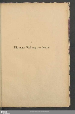 3. Die neue Stellung zur Natur