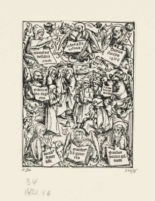 Christus lehrt die Völker, Titelblatt aus: "Postilla Guillermi super Epistolas et Euangelia", Basel 1515