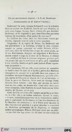 1918/19: Un collectionneur inconnu : J.-B.-A. Dudevant