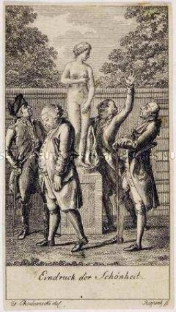 Die vier Temperamente vor der Venus von Medici - Illustration zum Physiognomischen Almanach für das Jahr 1792