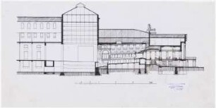 Königliche Oper (auch: Staatsoper unter den Linden, Lindenoper), Berlin Erweiterung - V. Projekt: Längsschnitt durch Bühne