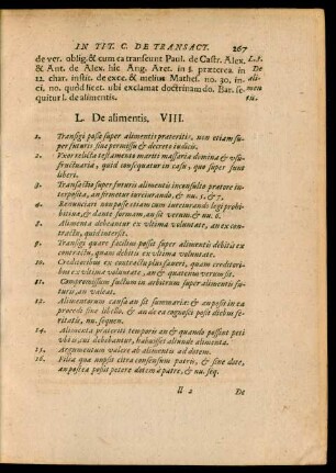 L. De alimentis. VIII.
