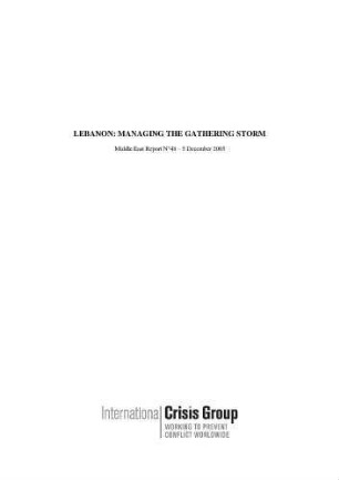 Lebanon : managing the gathering storm