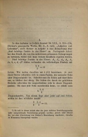Zwei Configurationen von Punkten, welche sich aus fünf resp. sechs beliebigen Punkten eines Kegelschnittes ergeben : Inaug.-Diss.