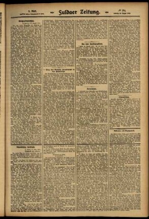 Dritte Ausgabe vom Samstag, den 23. August 1913.