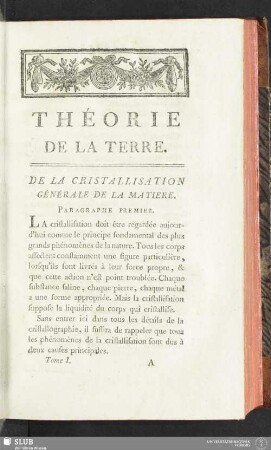 De la Cristallisation Générale de la Matiere