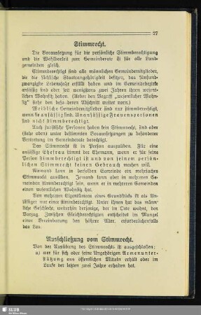 Ausschließung vom Stimmrecht