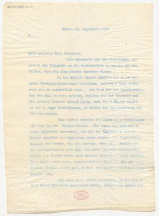 Brief an Heinrich Dessauer : 28.09.1912