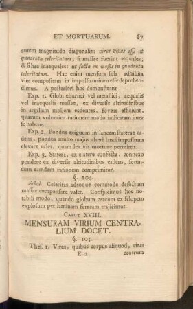 Caput XVIII. Mensuram Virium Centralium Docet