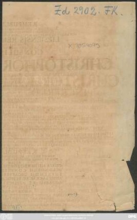 Rempublicam Aeternam Atque Immortalem Vulgo Habitam Mortis Periculo Vacuam Non Esse Sed Aeque Ac Reliquum Mortalium Genus Fatorum Legi Subiacere Lipsiensis Reipublicae Fatum Ostendit In Acerbo Fato Ac Funere Consulis Sui Viri Magnifici Christophori Pinckeri ... Quam Hae Parietinae Testabuntur Collapsorum Moeniorum Veluti Rudera, Aeternum Desiderii Luctus Et Moestitiae Civitatis Lipsiensis Monumentum