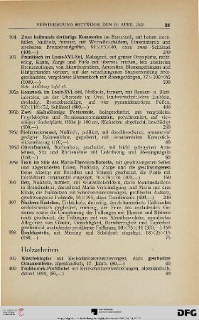 Holzarbeiten (Nr. 399-410)