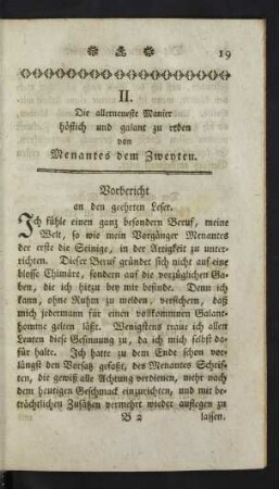 II. Die allerneueste Manier höflich und galant zu reden von Menantes dem Zweyten