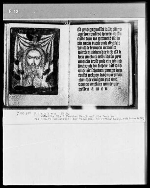 Die Leiden Christi und die sieben Freuden Mariä. — Schweißtuch der Veronika, Folio 18verso