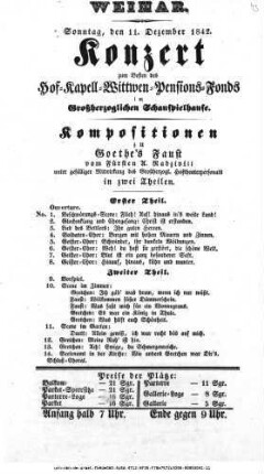 Konzert [Kompositionen zu Goethe's Faust]