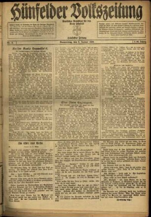 Ausgabe vom Donnerstag, den 08. Januar 1920.
