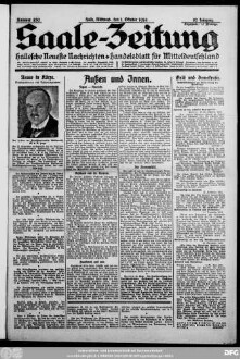 Saale-Zeitung : allgemeine Zeitung für Mitteldeutschland ; Hallesche neueste Nachrichten