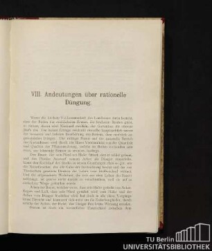 VIII [VI.]. Andeutungen über rationelle Düngung.