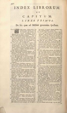 Index Librorum Et Capitum. Liber Primvs.