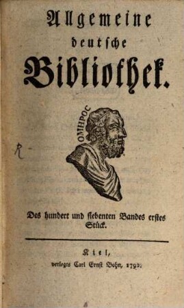 Allgemeine deutsche Bibliothek. 107. 1792