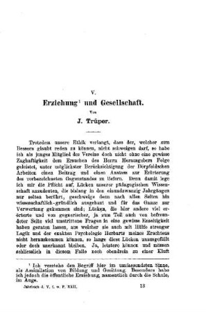 Erziehung und Gesellschaft