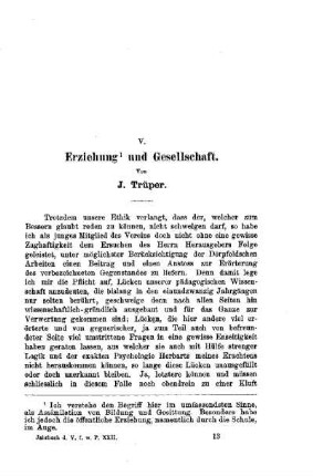 Erziehung und Gesellschaft