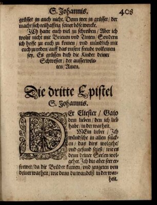 Die dritte Epistel S. Johannis.