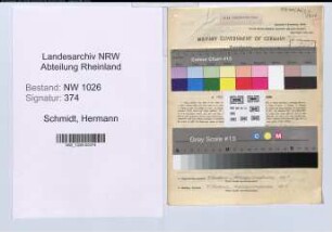 Entnazifizierung Hermann Schmidt , geb. 29.07.1899 (Angestellter)
