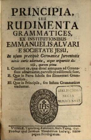 Principia seu rudimenta grammatices