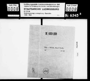 Kirchen- und Schulsachen, Oberamt Weinsberg