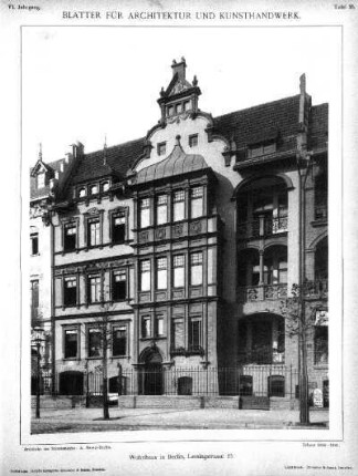 Tafel 35: Wohnhaus in Berlin, Lessingstrasse 35