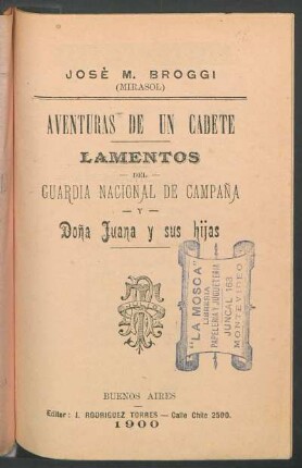 Aventuras de un cadete : lamentos del guardia nacional de Capmaña y doña Juana y sus hijas