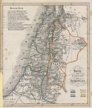 Karte von Canaan oder Palaestina