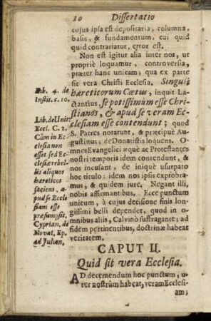 Caput II. Quid sit vera Ecclesia.